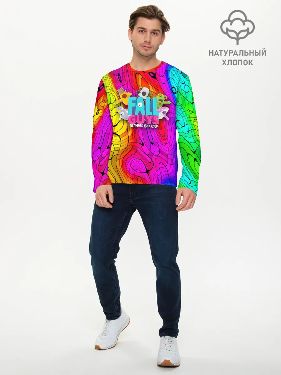 Мужской лонгслив базовый / Fall Guys (P007_P004ooo2628945, P004ooo2628945)