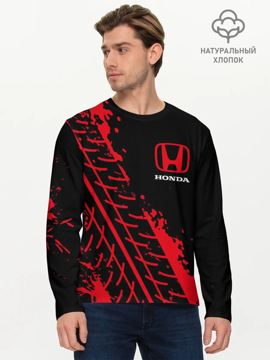 Мужской лонгслив базовый / HONDA / ХОНДА (P007_P004ooo2629005, P004ooo2629005)