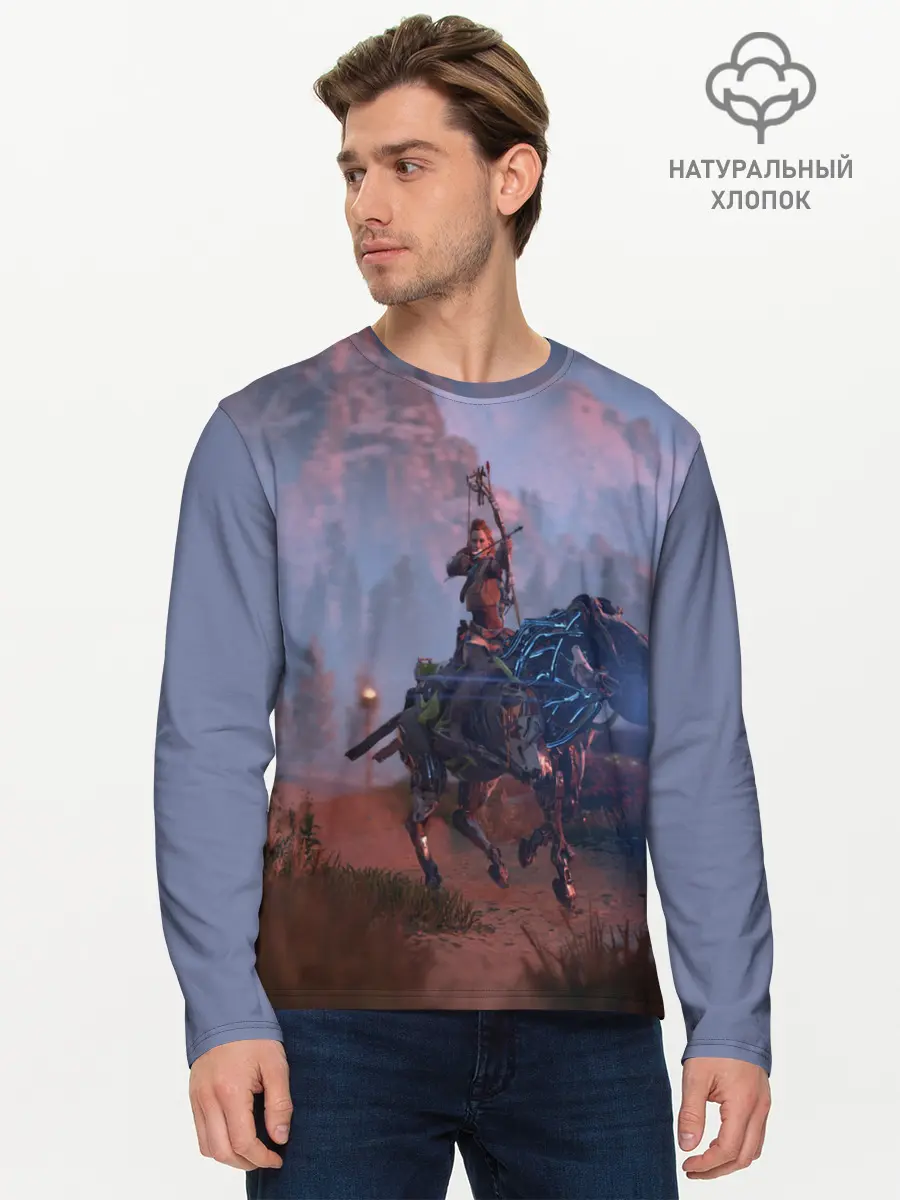 Мужской лонгслив базовый / Horizon Zero Dawn (P007_P004ooo2626709, P004ooo2626709)