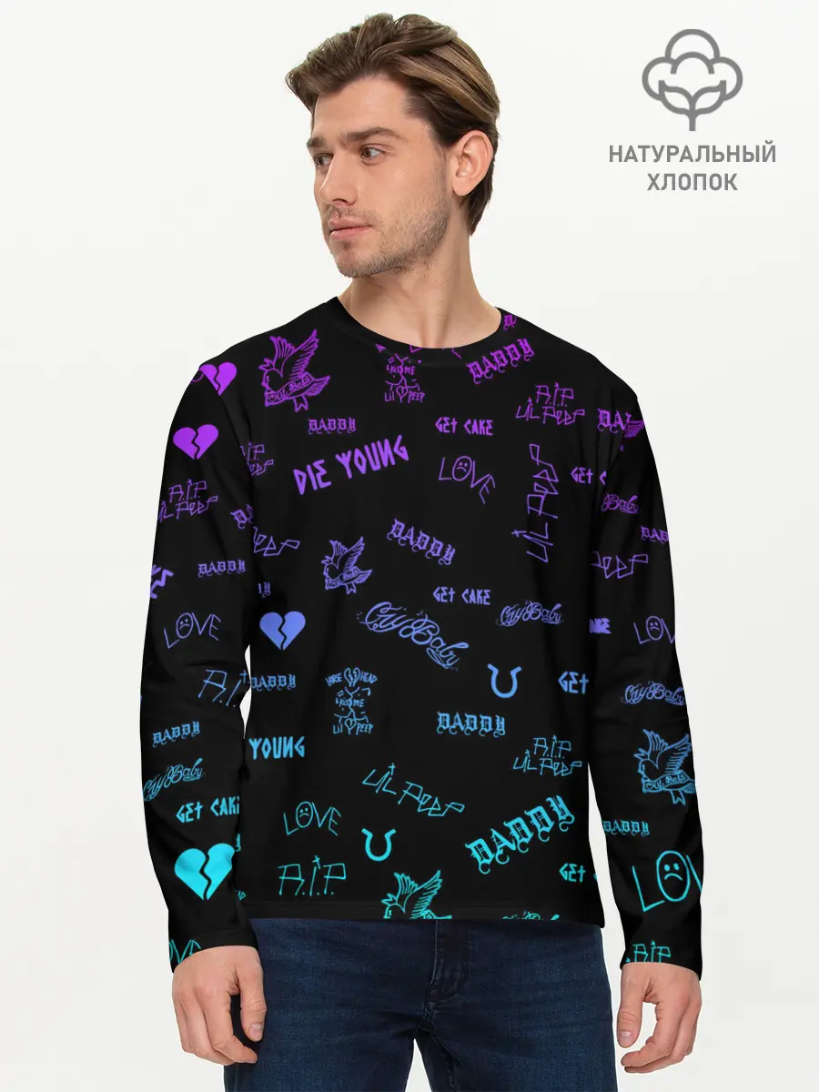 Мужской лонгслив базовый / Lil Peep (P007_P004ooo2626651, P004ooo2626651)