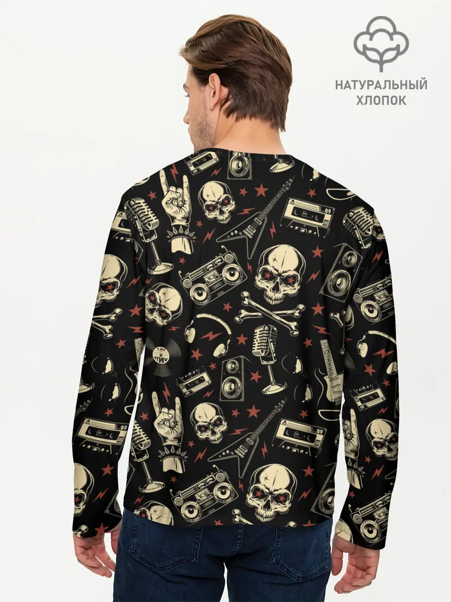 Мужской лонгслив базовый / Рок! (P007_P004ooo2630005, P004ooo2630005)
