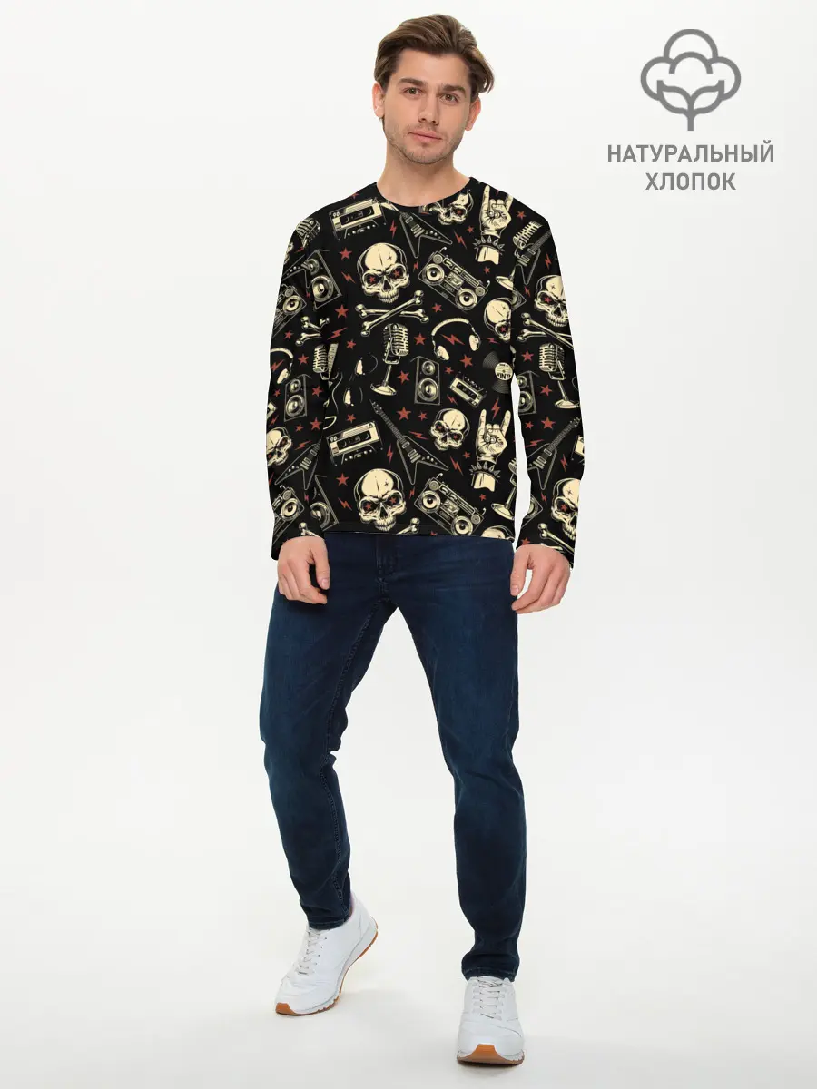 Мужской лонгслив базовый / Рок! (P007_P004ooo2630005, P004ooo2630005)