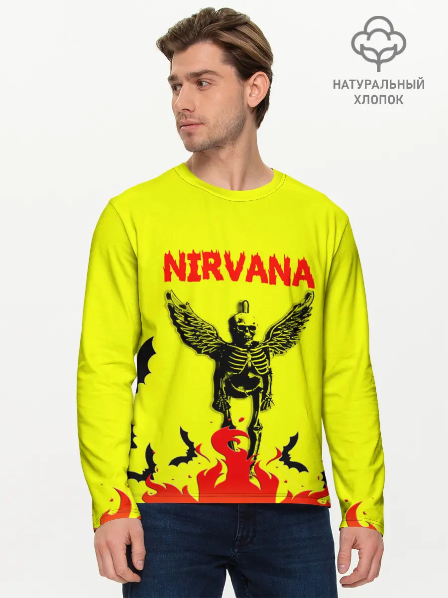 Мужской лонгслив базовый / NIRVANA (P007_P004ooo2641395, P004ooo2641395)