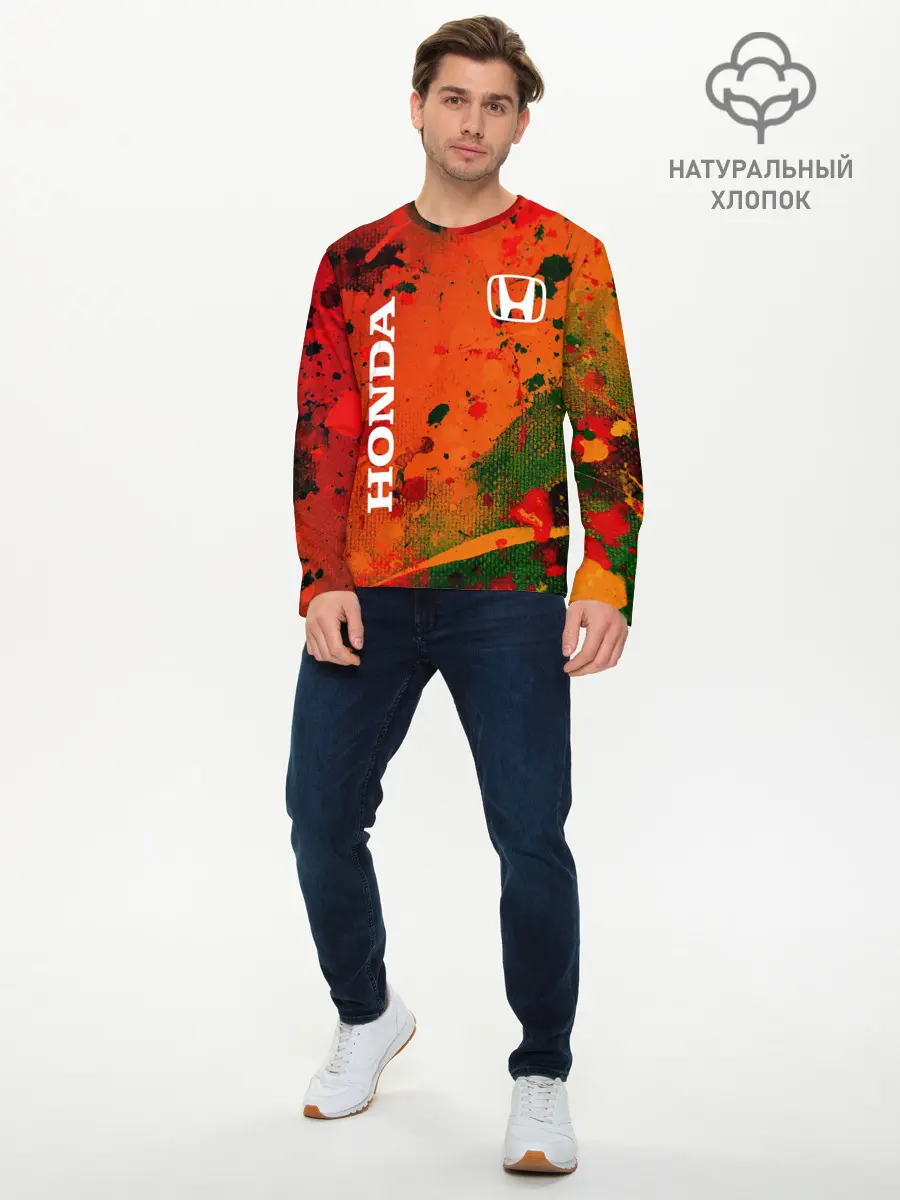 Мужской лонгслив базовый / HONDA / ХОНДА (P007_P004ooo2650425, P004ooo2650425)
