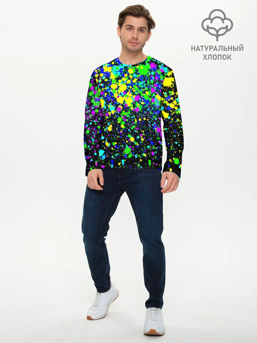 Мужской лонгслив базовый / Неоновые краски лета (P007_P004ooo2650435, P004ooo2650435)