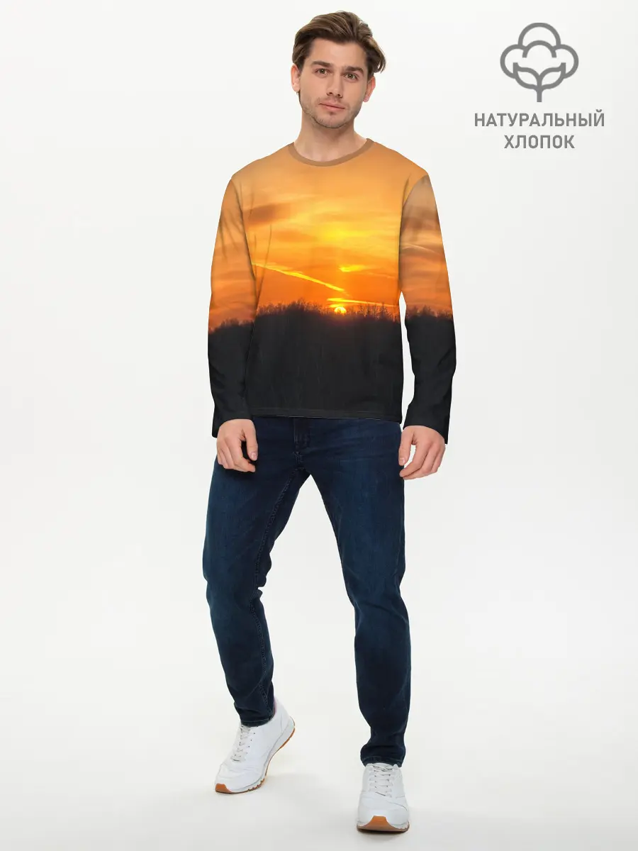 Мужской лонгслив базовый / Закат (P007_P004ooo2648173, P004ooo2648173)