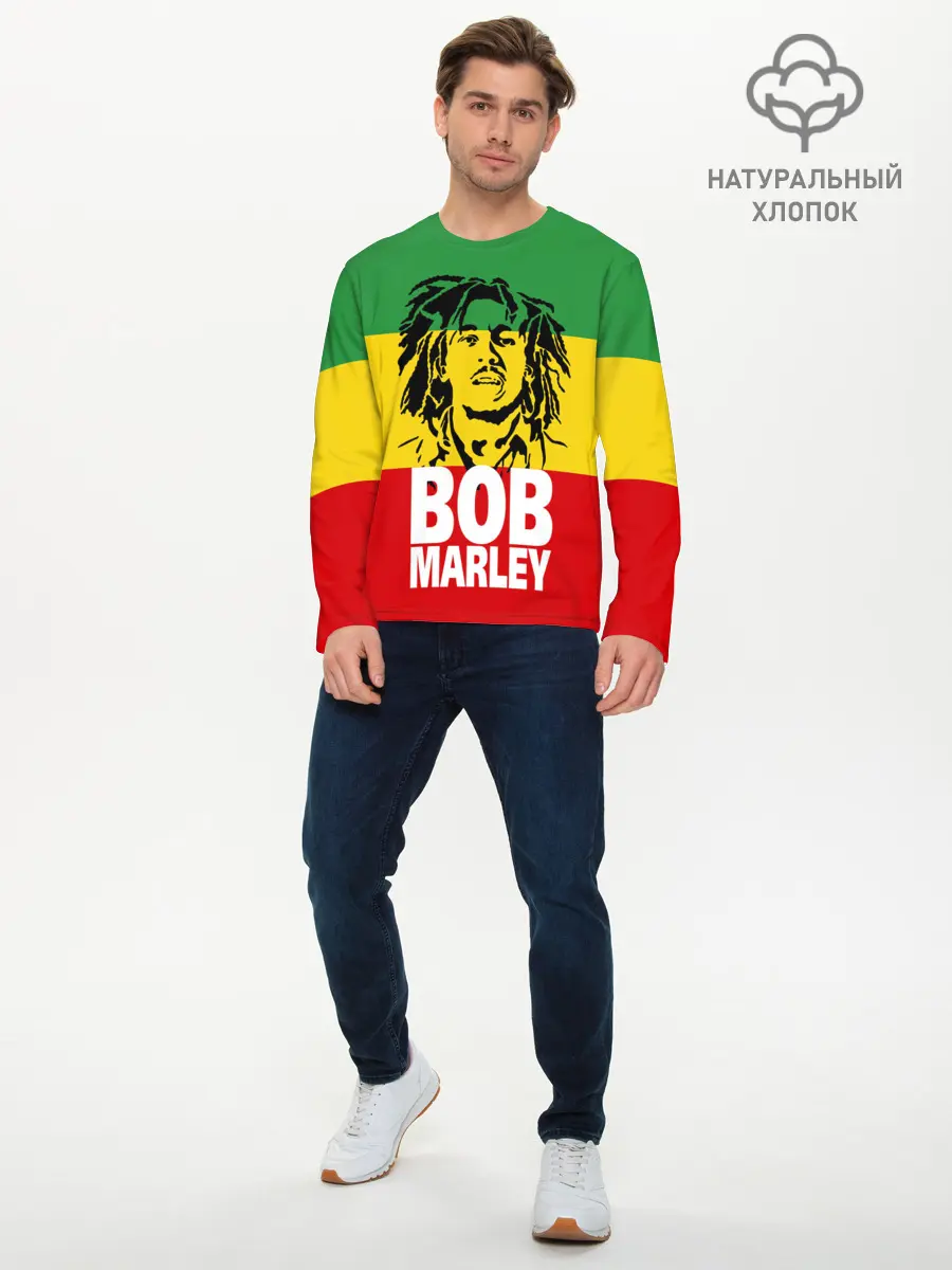 Мужской лонгслив базовый / Bob Marley (P007_P004ooo2651923, P004ooo2651923)