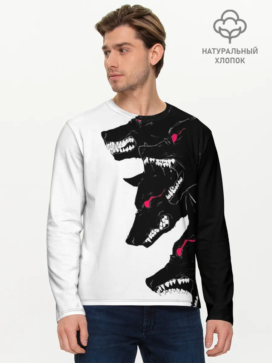 Мужской лонгслив базовый / Волки (P007_P004ooo2650795, P004ooo2650795)