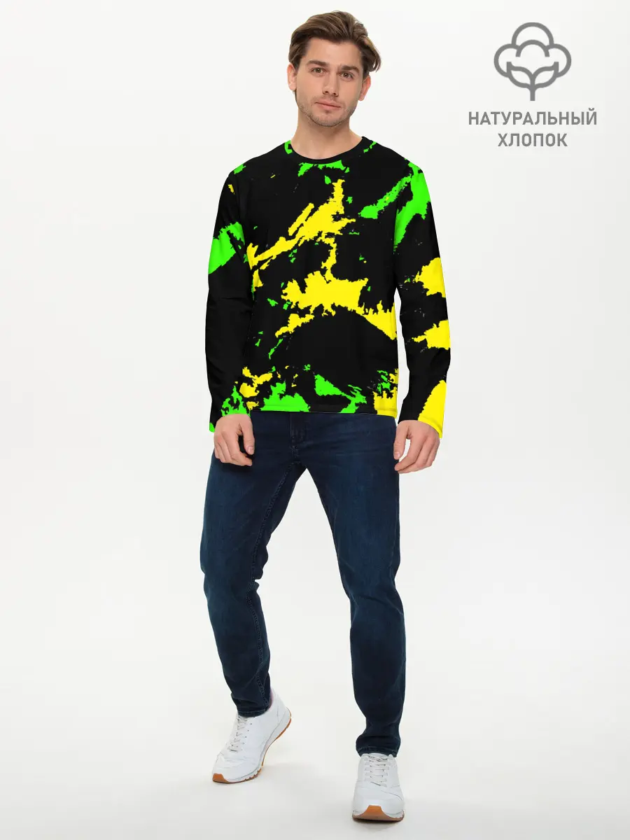 Мужской лонгслив базовый / Желто-зеленый (P007_P004ooo2651823, P004ooo2651823)