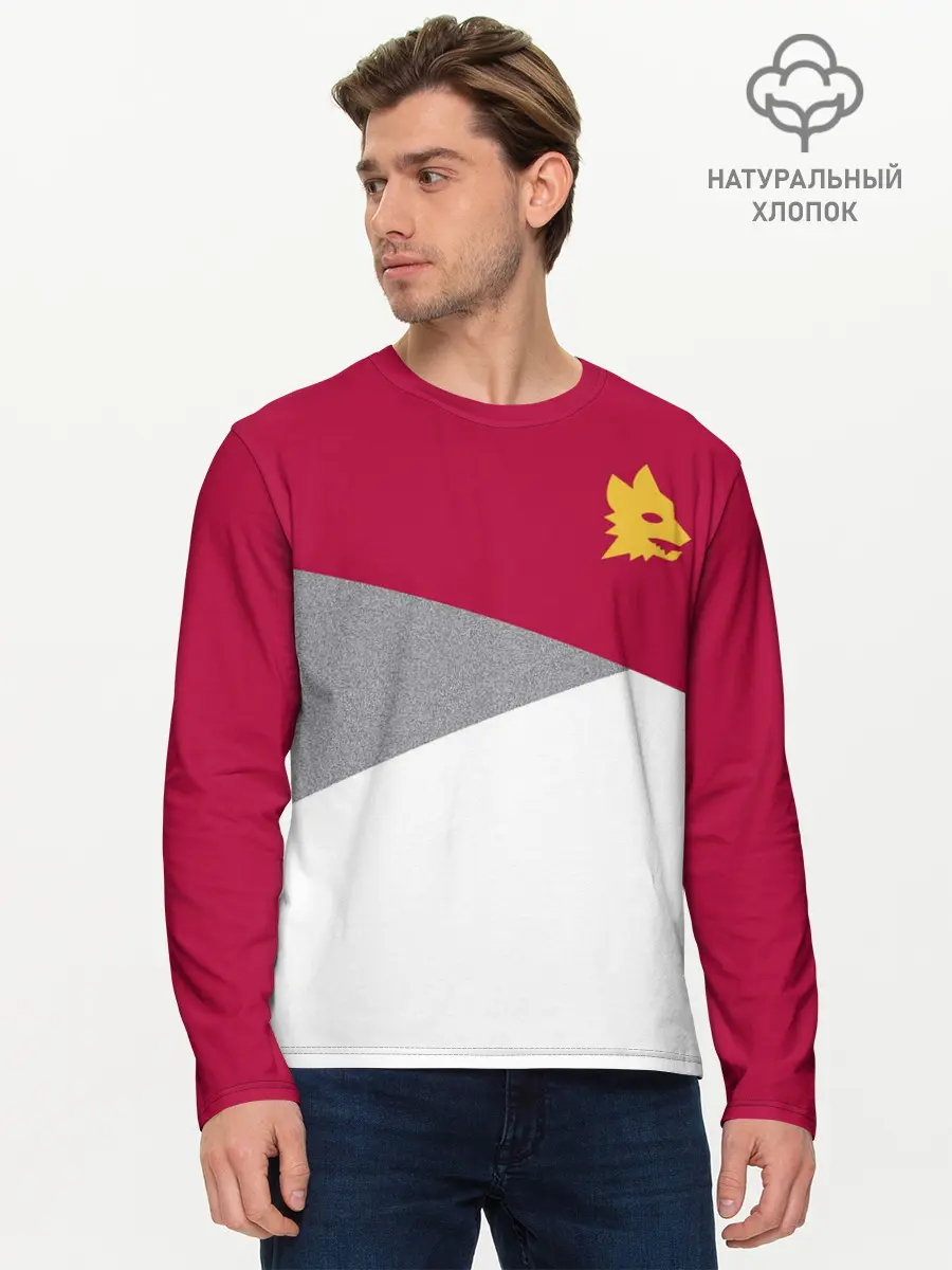 Мужской лонгслив базовый / AS Roma | Red Design 21/22 (P007_P004ooo2652749, P004ooo2652749)