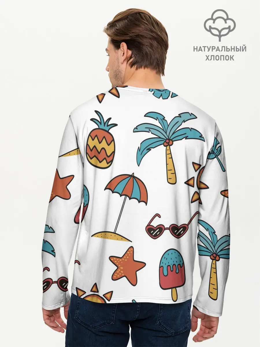 Мужской лонгслив базовый / Отпуск (P007_P004ooo2655577, P004ooo2655577)