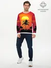 Мужской лонгслив базовый / Пальмы на фоне моря (P007_P004ooo2655629, P004ooo2655629)