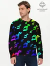 Мужской лонгслив базовый / Радужный Паттерн Лого ДжоДжо (P007_P004ooo2661913, P004ooo2661913)