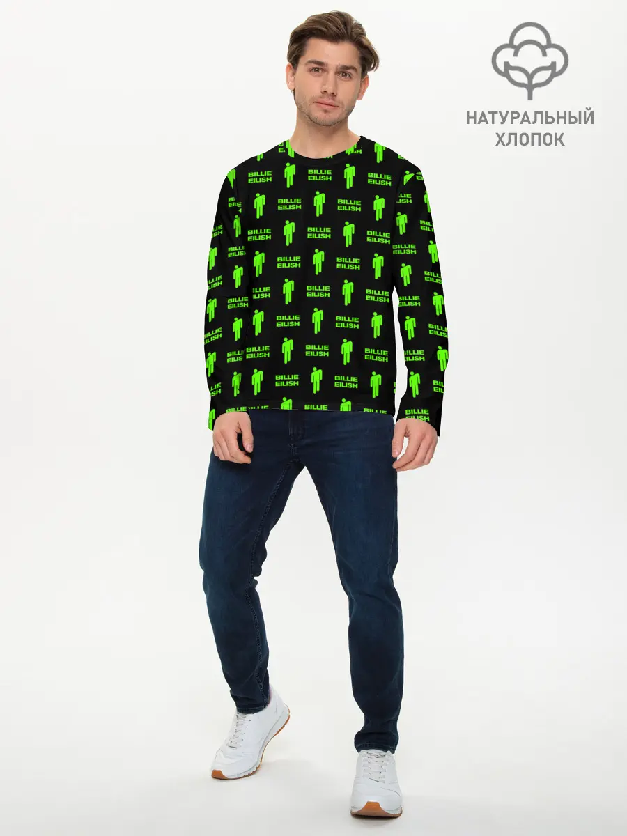 Мужской лонгслив базовый / Billie Eilish (P007_P004ooo2661207, P004ooo2661207)