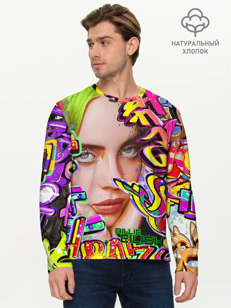 Мужской лонгслив базовый / Billie Eilish (P007_P004ooo2662791, P004ooo2662791)