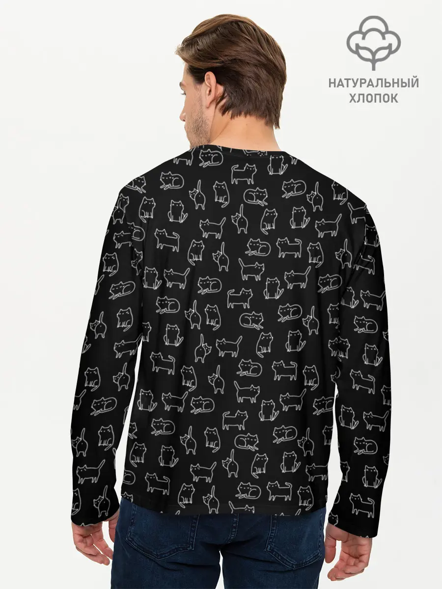 Мужской лонгслив базовый / Cats (P007_P004ooo2664259, P004ooo2664259)