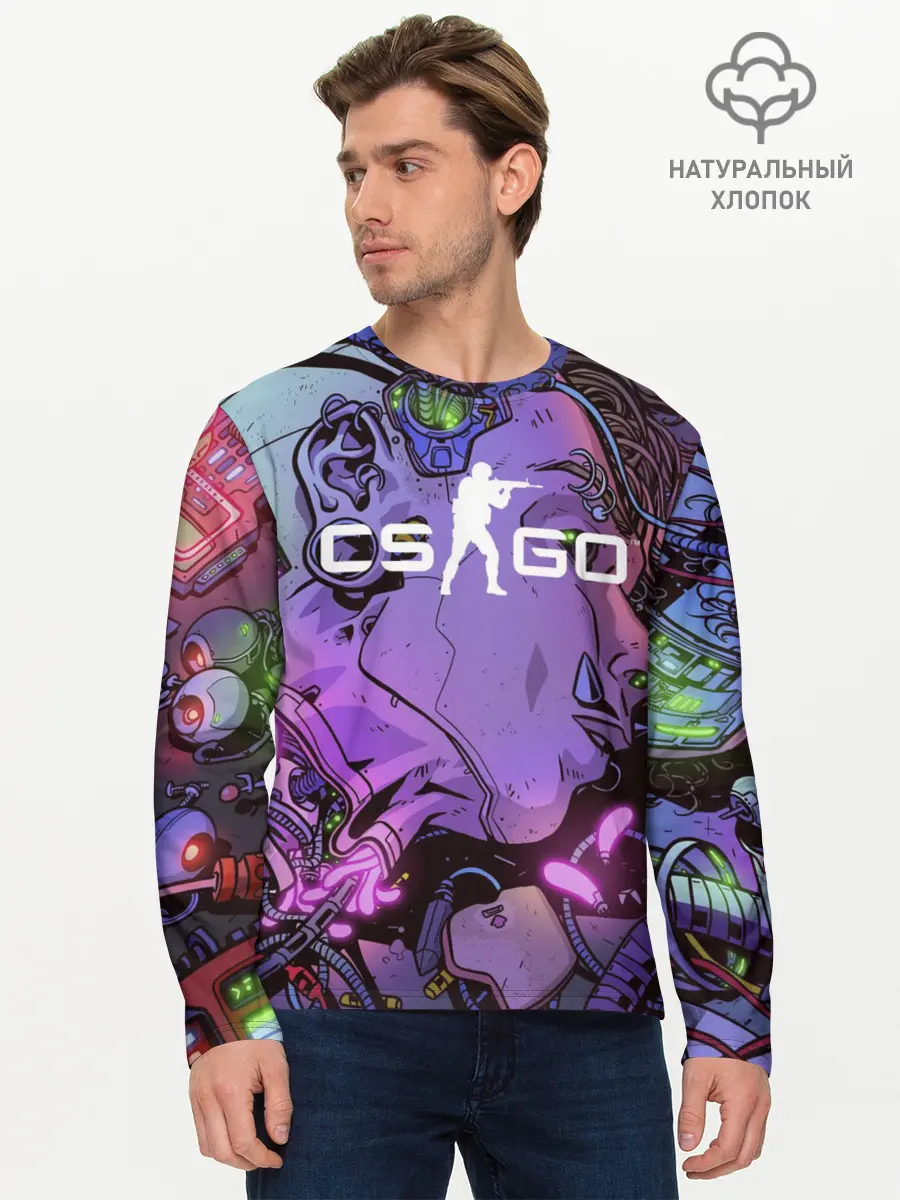Мужской лонгслив базовый / CS GO (P007_P004ooo2663573, P004ooo2663573)