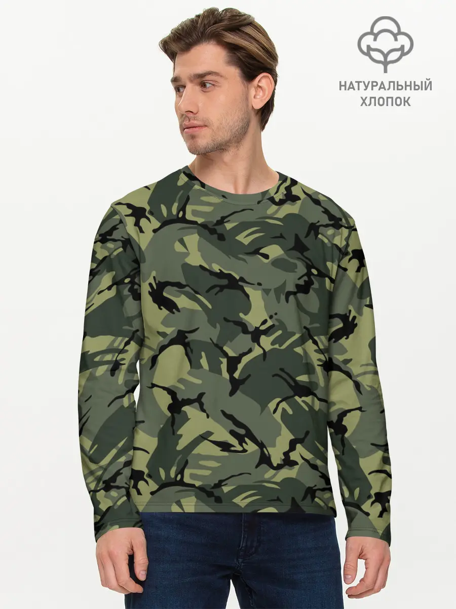 Мужской лонгслив базовый / Камуфляж (P007_P004ooo2663703, P004ooo2663703)