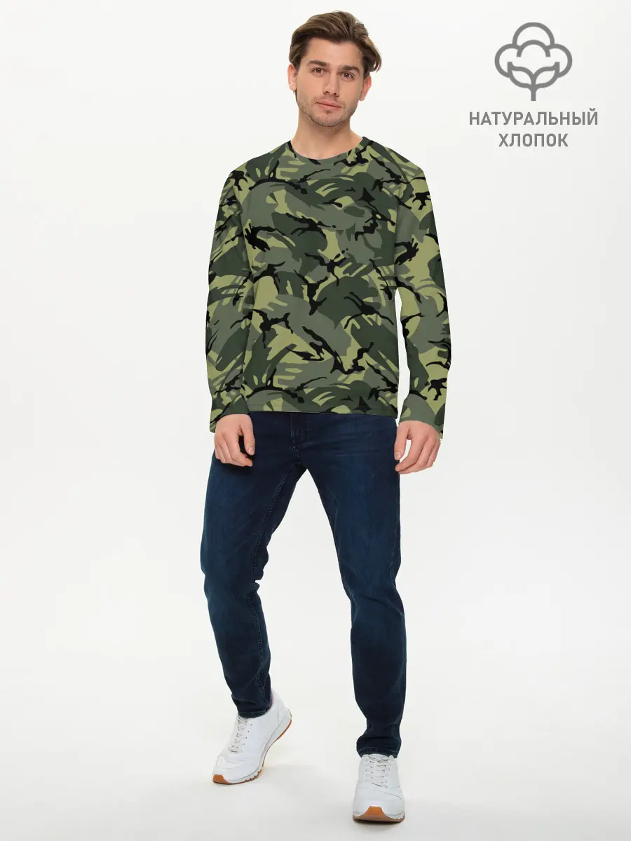 Мужской лонгслив базовый / Камуфляж (P007_P004ooo2663703, P004ooo2663703)