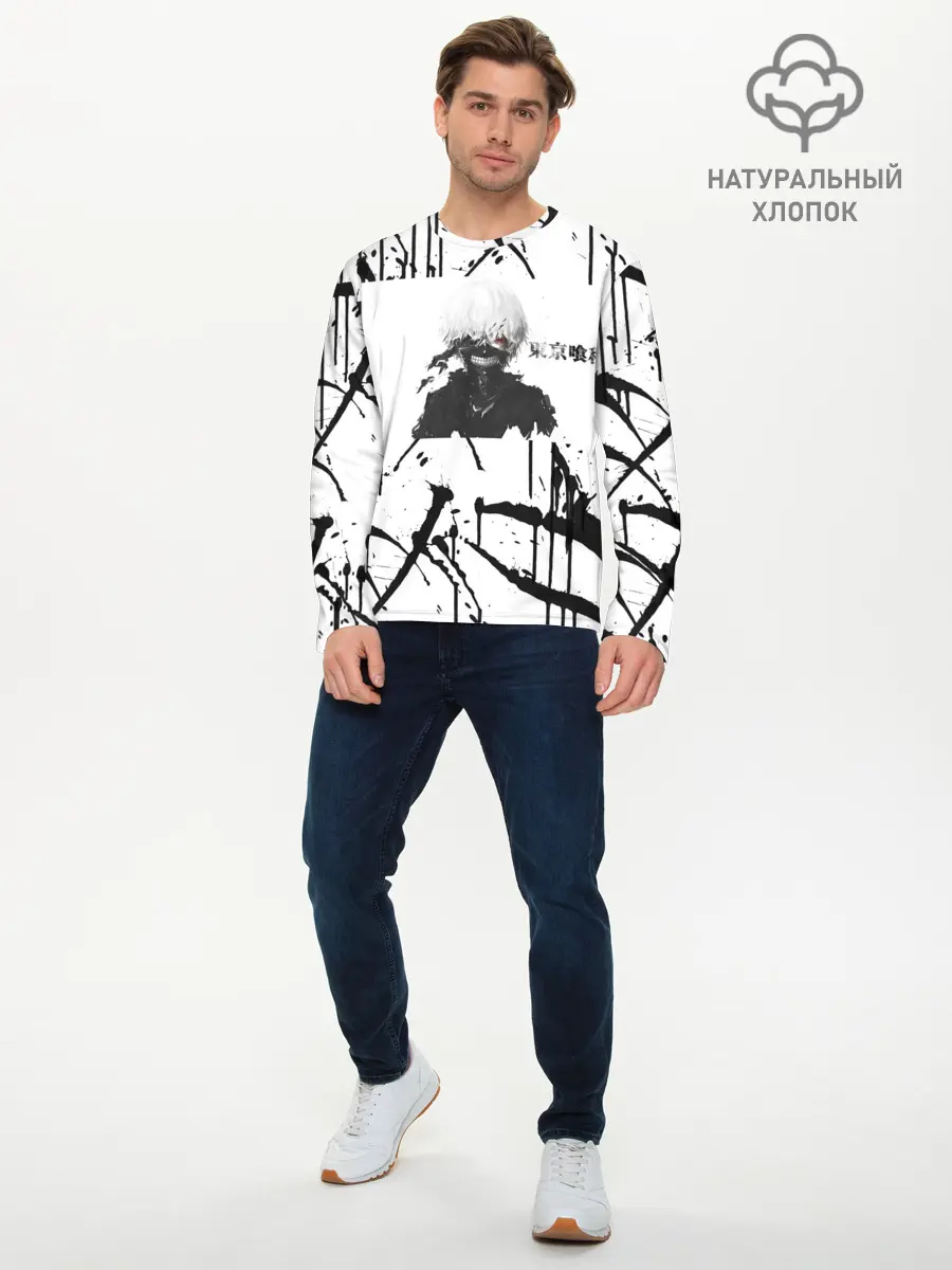 Мужской лонгслив базовый / Токийский гуль (P007_P004ooo2664139, P004ooo2664139)