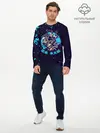 Мужской лонгслив базовый / Дзётаро синие брызги (P007_P004ooo2666793, P004ooo2666793)