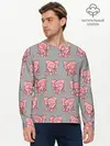 Мужской лонгслив базовый / РОЗОВЫЕ СЛОНИКИ ПАТТЕРН (P007_P004ooo2667693, P004ooo2667693)