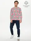 Мужской лонгслив базовый / РОЗОВЫЕ СЛОНИКИ ПАТТЕРН (P007_P004ooo2667693, P004ooo2667693)
