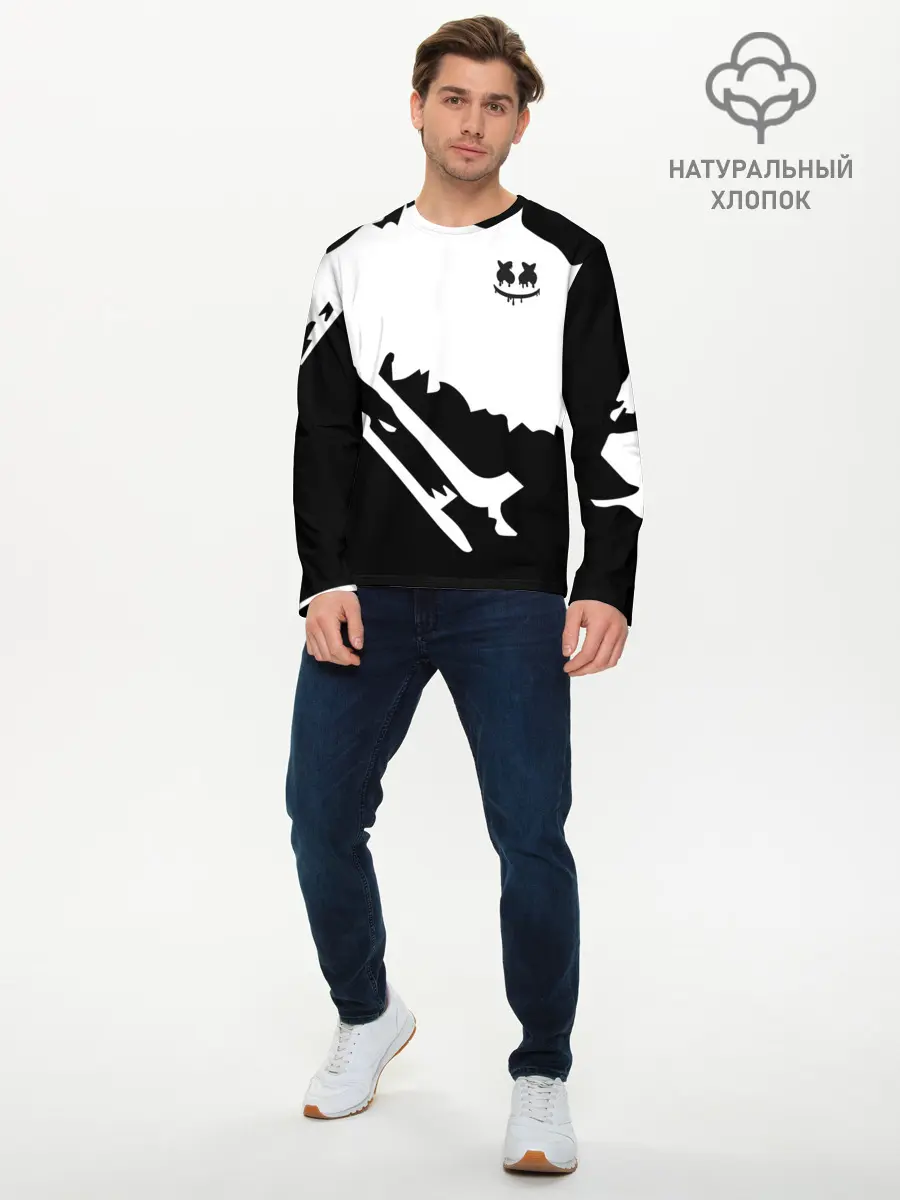 Мужской лонгслив базовый / Marshmello (P007_P004ooo2667577, P004ooo2667577)