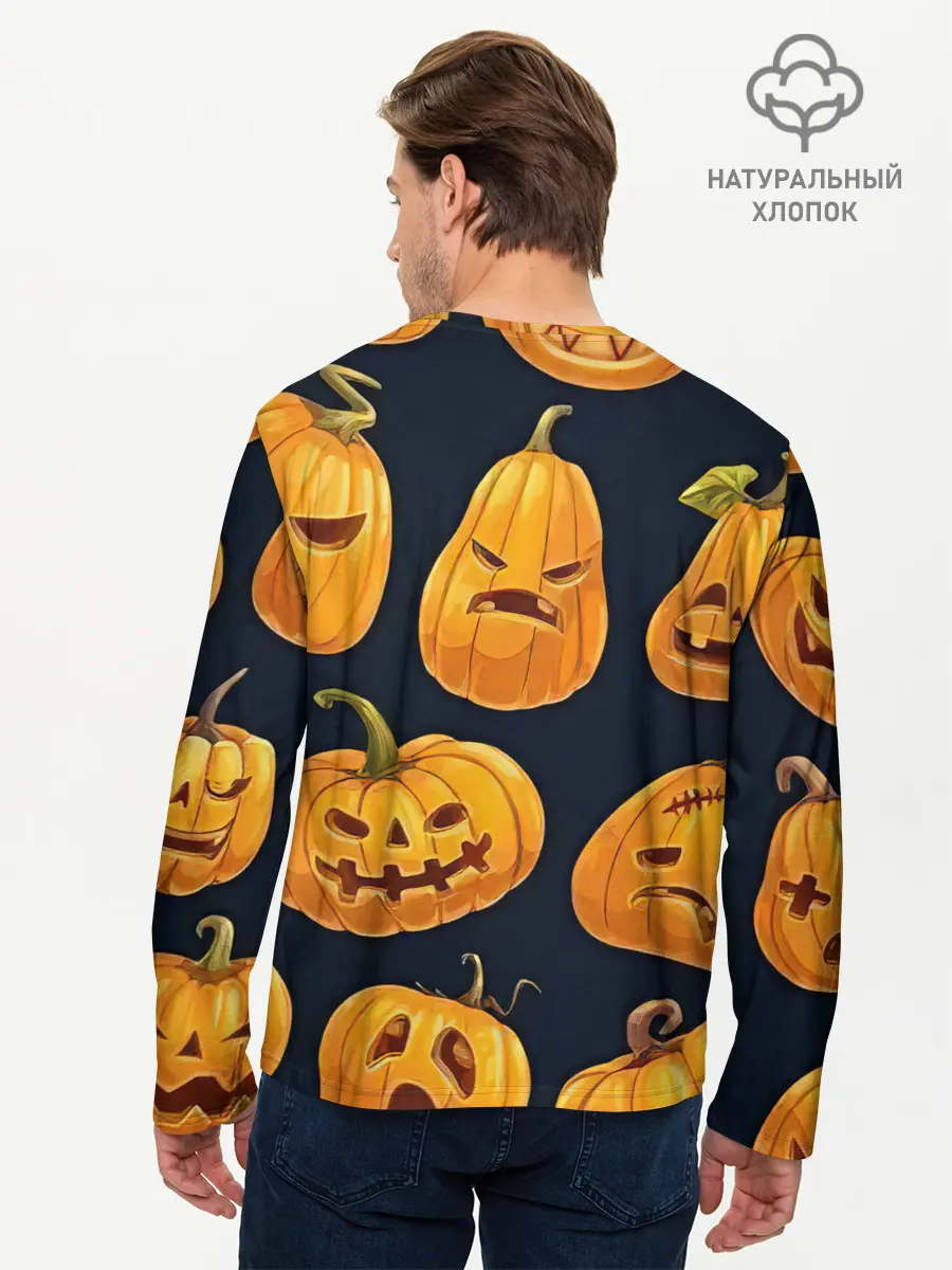Мужской лонгслив базовый / Праздничные тыквы (P007_P004ooo2671335, P004ooo2671335)