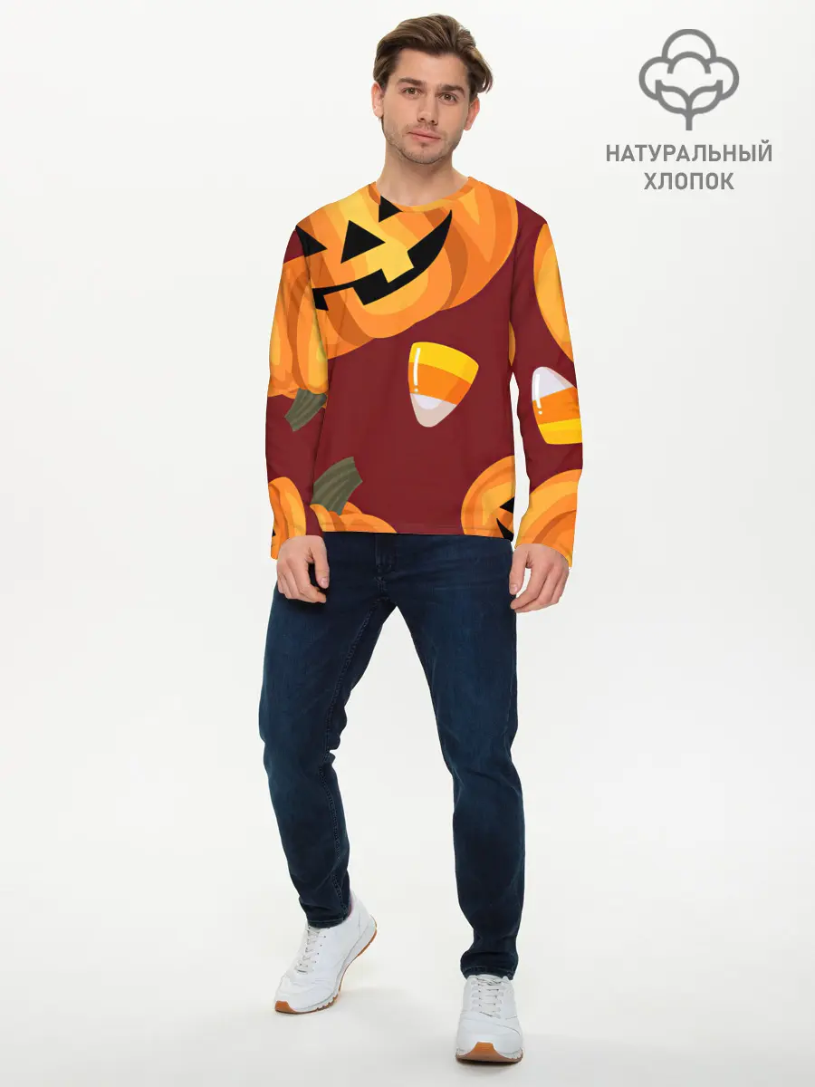 Мужской лонгслив базовый / Сладкие хэллоуин (P007_P004ooo2671307, P004ooo2671307)