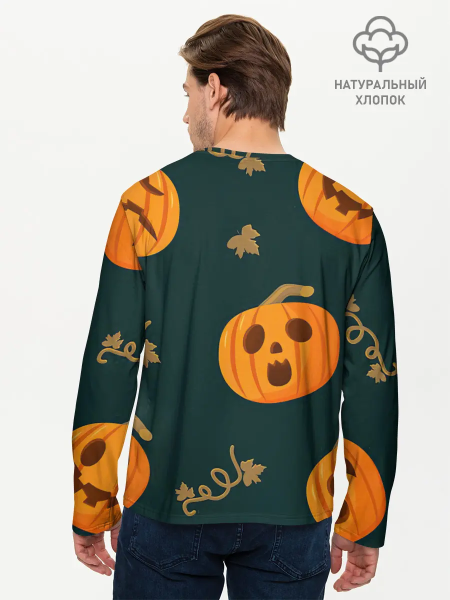 Мужской лонгслив базовый / Осенние тыквы (P007_P004ooo2671329, P004ooo2671329)