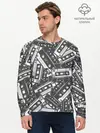 Мужской лонгслив базовый / retro pattern (P007_P004ooo2670627, P004ooo2670627)