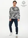 Мужской лонгслив базовый / retro pattern (P007_P004ooo2670627, P004ooo2670627)