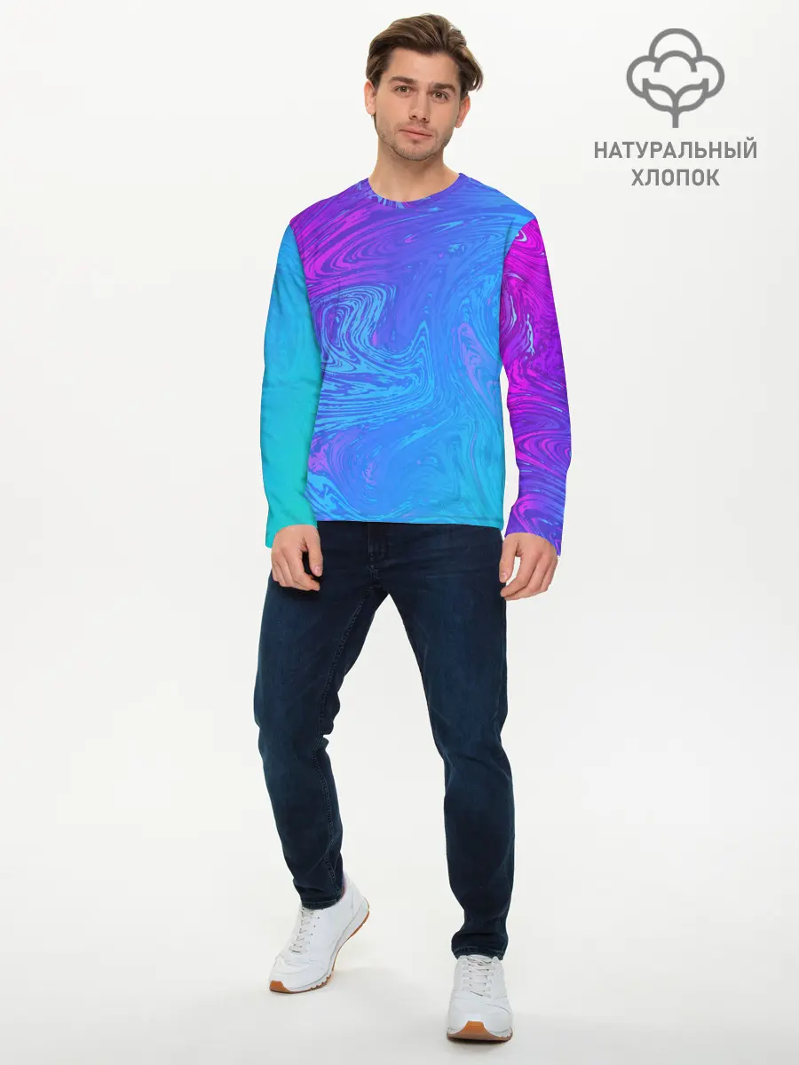 Мужской лонгслив базовый / BACKGROUND IN NEON (P007_P004ooo2674745, P004ooo2674745)