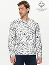 Мужской лонгслив базовый / Черно-белые узоры (P007_P004ooo2673665, P004ooo2673665)