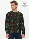 Мужской лонгслив базовый / Хогвартс паттерн (P007_P004ooo2674243, P004ooo2674243)