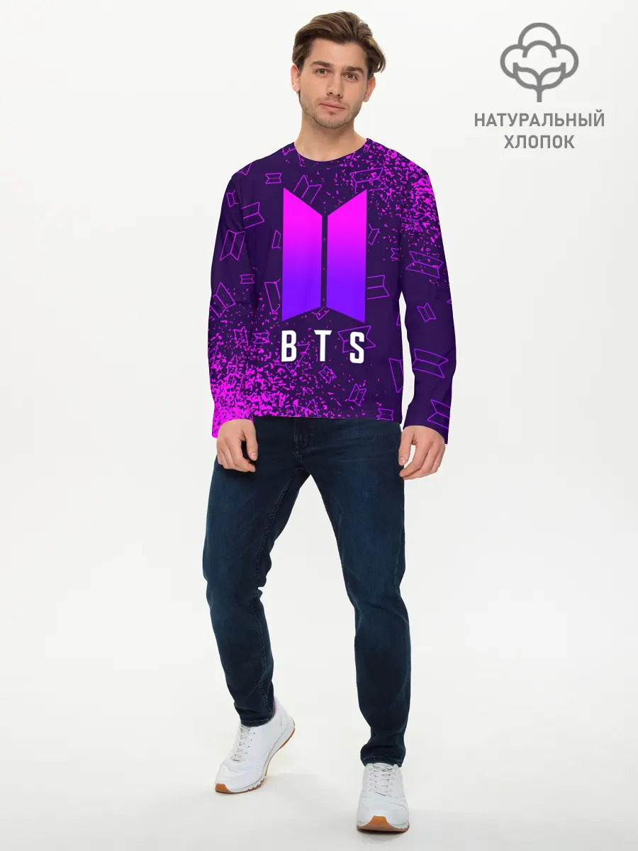 Мужской лонгслив базовый / BTS / БТС (P007_P004ooo2674253, P004ooo2674253)