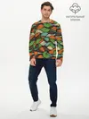 Мужской лонгслив базовый / Абстрактные волны (P007_P004ooo2676315, P004ooo2676315)