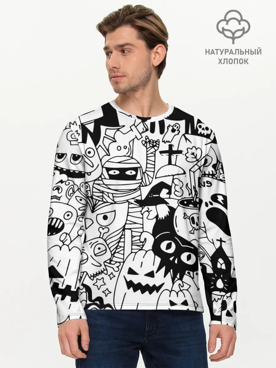 Мужской лонгслив базовый / Halloween (P007_P004ooo2676269, P004ooo2676269)