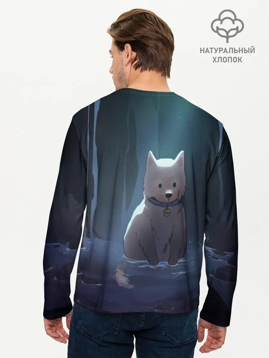 Мужской лонгслив базовый / Одинокий пес в озере слез (P007_P004ooo2675553, P004ooo2675553)