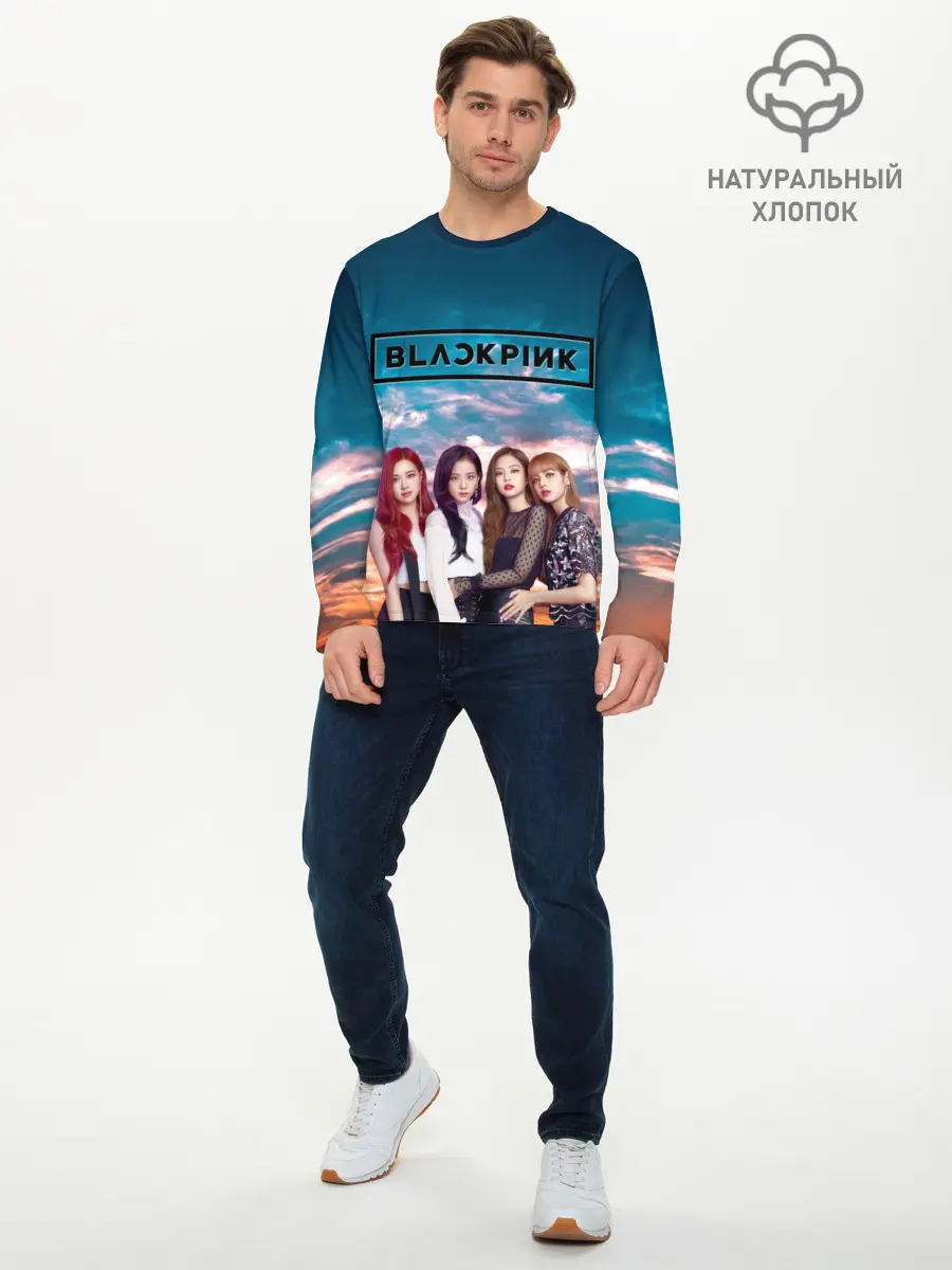 Мужской лонгслив базовый / BlackPink (P007_P004ooo2678855, P004ooo2678855)