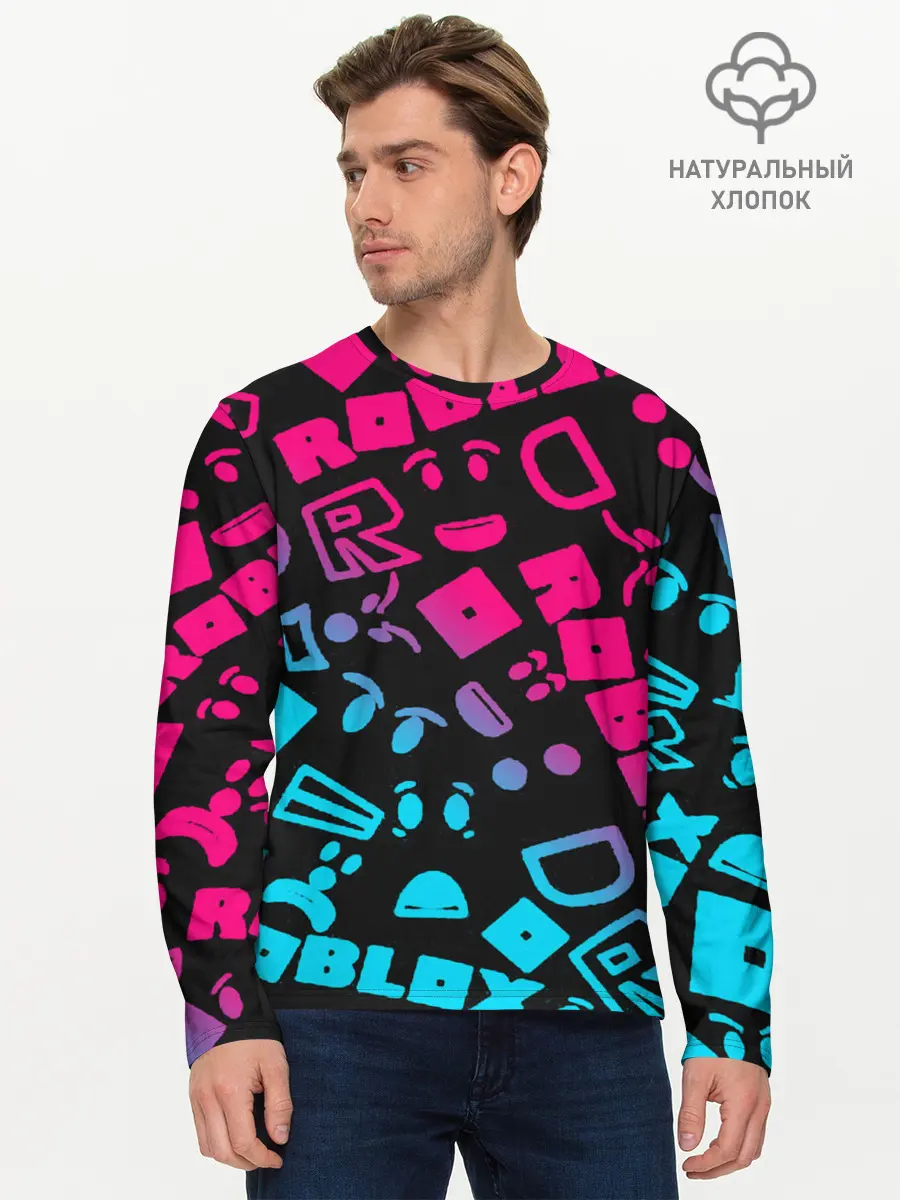 Мужской лонгслив базовый / Roblox (P007_P004ooo2681003, P004ooo2681003)
