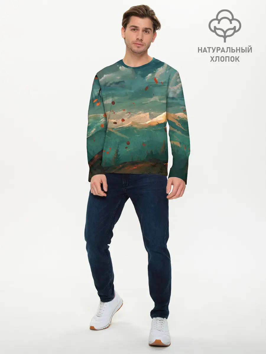 Мужской лонгслив базовый / Горы (P007_P004ooo2679655, P004ooo2679655)