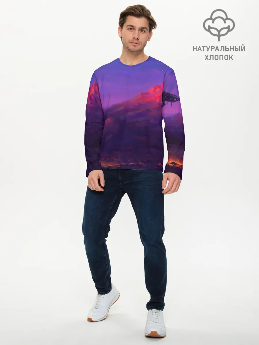 Мужской лонгслив базовый / Горы (P007_P004ooo2679787, P004ooo2679787)