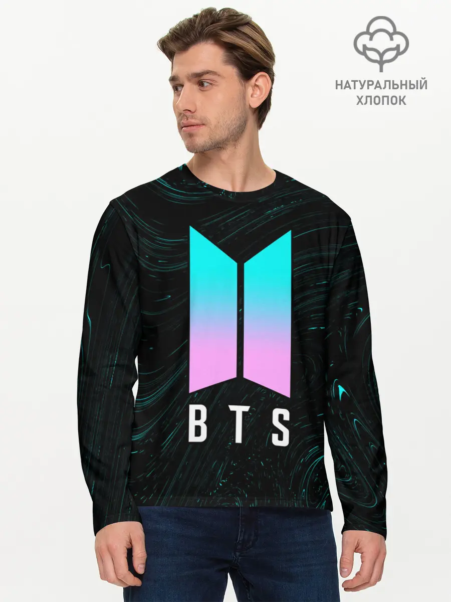 Мужской лонгслив базовый / BTS / БТС (P007_P004ooo2680163, P004ooo2680163)