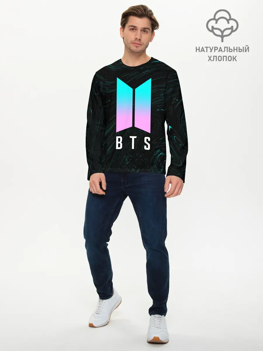 Мужской лонгслив базовый / BTS / БТС (P007_P004ooo2680163, P004ooo2680163)