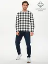 Мужской лонгслив базовый / Черно-белая клетка (P007_P004ooo2682303, P004ooo2682303)