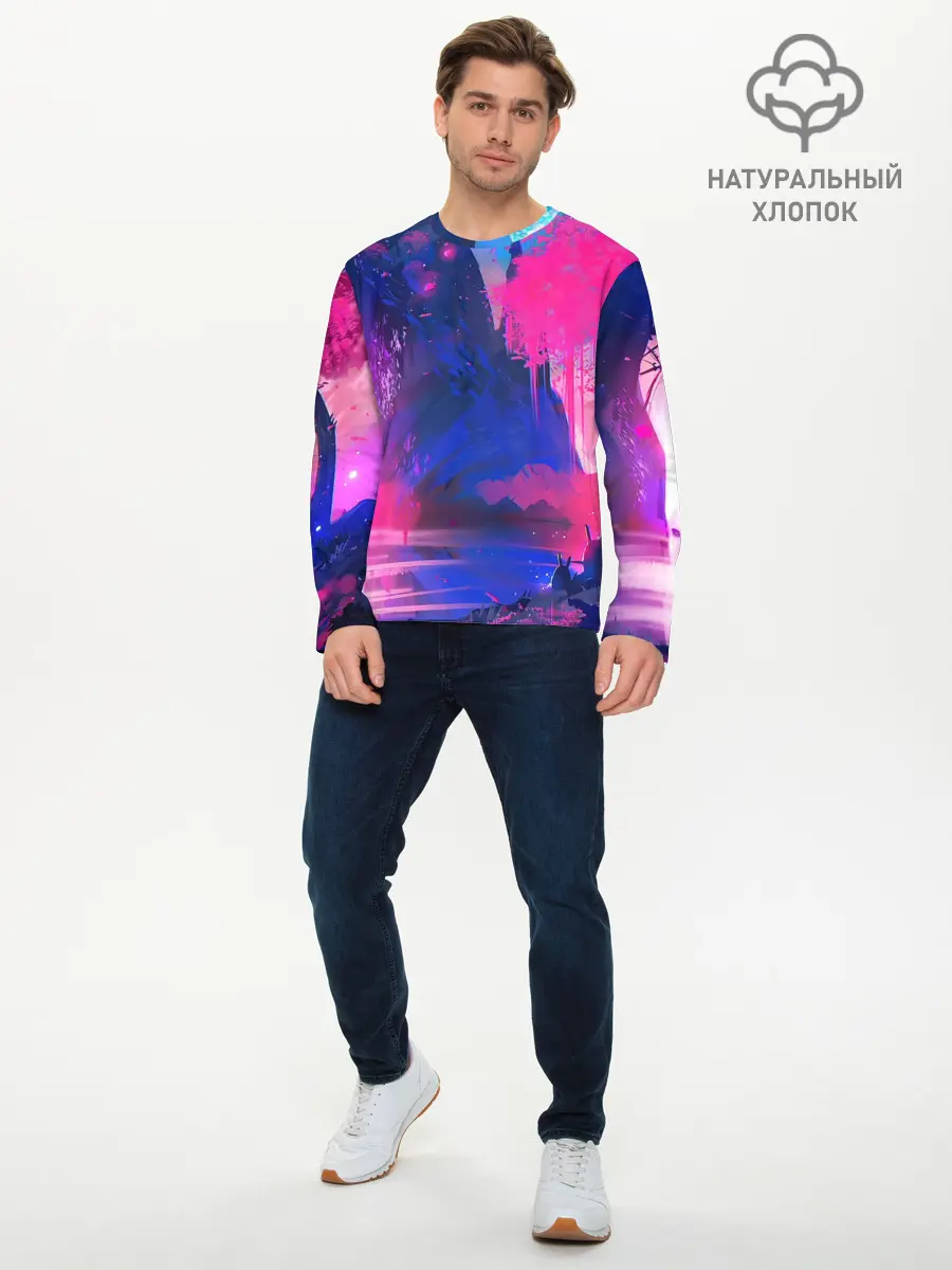 Мужской лонгслив базовый / Неоновые Краски (P007_P004ooo2682513, P004ooo2682513)