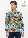 Мужской лонгслив базовый / Pop art comics (P007_P004ooo2681591, P004ooo2681591)