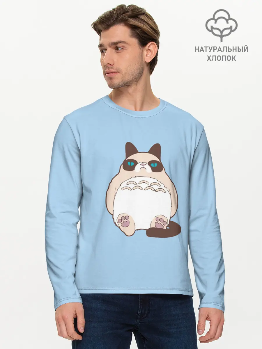 Мужской лонгслив базовый / Тоторный кот (P007_P004ooo2683119, P004ooo2683119)